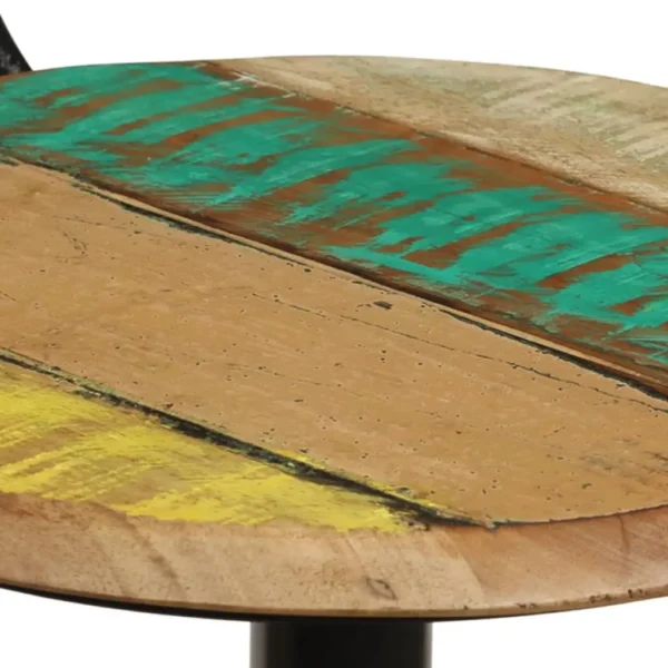 vidaXL Bar Stool Set of 2 Multicolor Solid reclaimed wood, iron Standard - Image 7