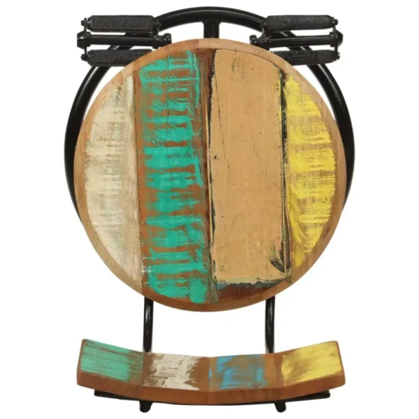 vidaXL Bar Stool Set of 2 Multicolor Solid reclaimed wood, iron Standard - Image 8