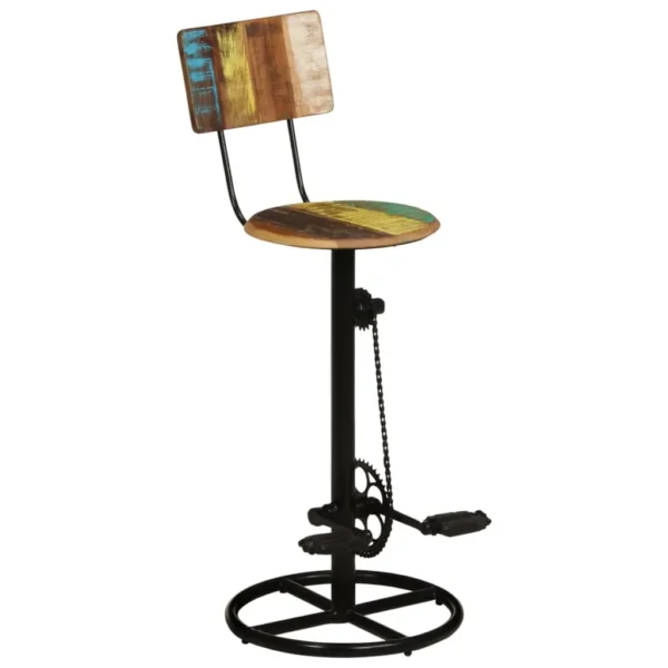 vidaXL Bar Stool Set of 2 Multicolor Solid reclaimed wood, iron Standard - Image 11
