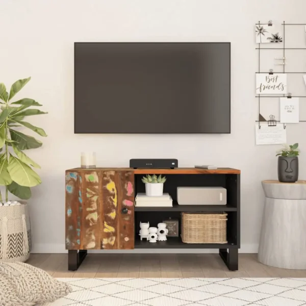vidaXL TV Cabinet Mixed Color Finish Solid Reclaimed Wood Medium