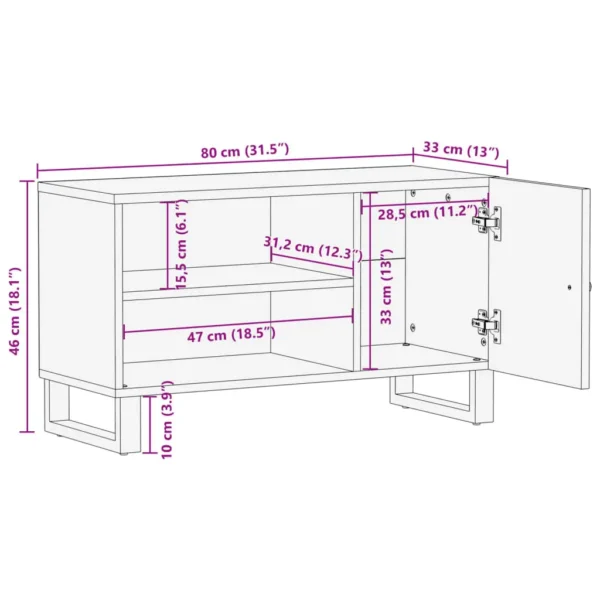 vidaXL TV Cabinet Mixed Color Finish Solid Reclaimed Wood Medium - Image 11