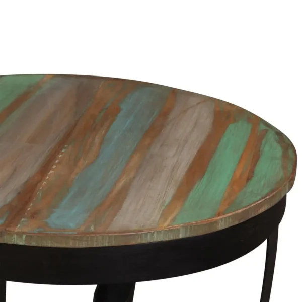 Coffee Table Multicolor Solid reclaimed wood Low Industrial - Image 8