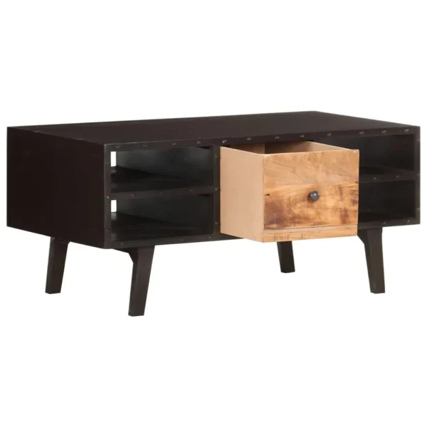  Coffee Table Black and brown Solid reclaimed wood, MDF - Image 3