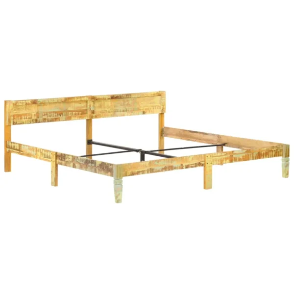 Bed Frame Reclaimed Wood Color Solid reclaimed wood, steel Double - Image 2