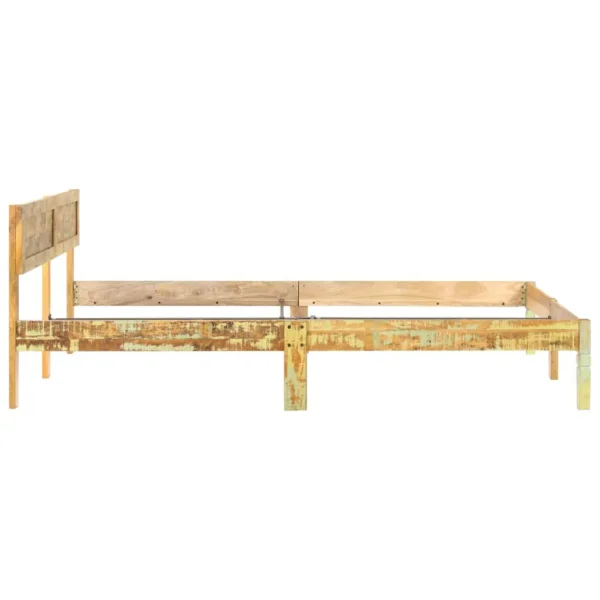Bed Frame Reclaimed Wood Color Solid reclaimed wood, steel Double - Image 4