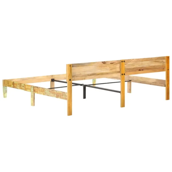Bed Frame Reclaimed Wood Color Solid reclaimed wood, steel Double - Image 5