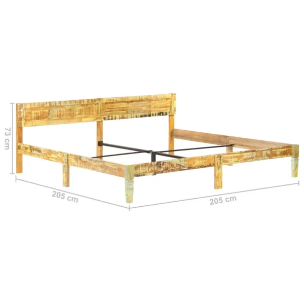 Bed Frame Reclaimed Wood Color Solid reclaimed wood, steel Double - Image 8