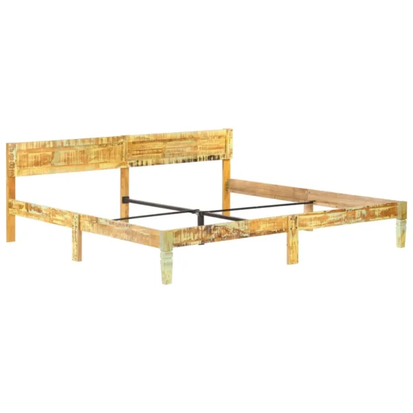 Bed Frame Reclaimed Wood Color Solid reclaimed wood, steel Double - Image 9