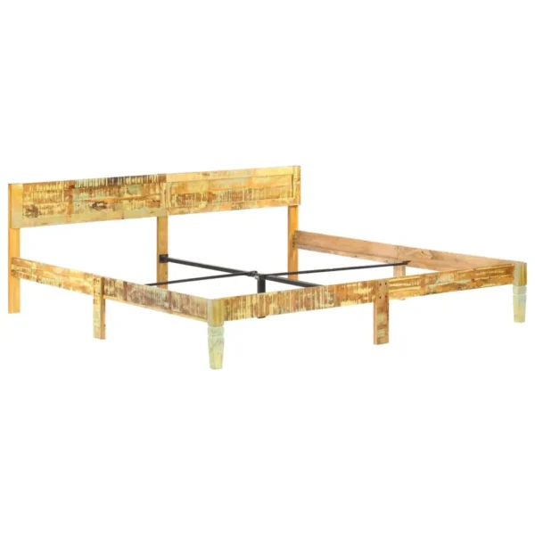 Bed Frame Reclaimed Wood Color Solid reclaimed wood, steel Double - Image 11