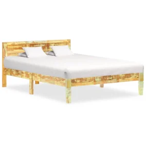  Bed Frame Reclaimed wood color Solid reclaimed wood, Steel