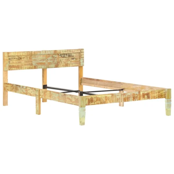  Bed Frame Reclaimed wood color Solid reclaimed wood, Steel - Image 2