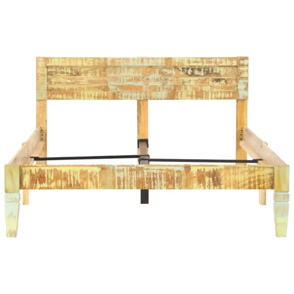  Bed Frame Reclaimed wood color Solid reclaimed wood, Steel - Image 3