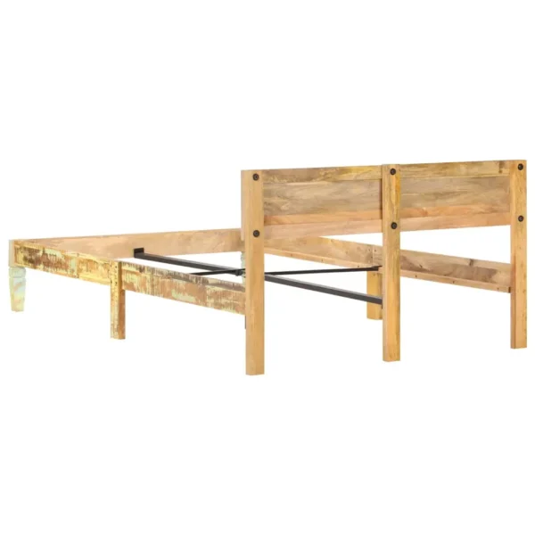  Bed Frame Reclaimed wood color Solid reclaimed wood, Steel - Image 5
