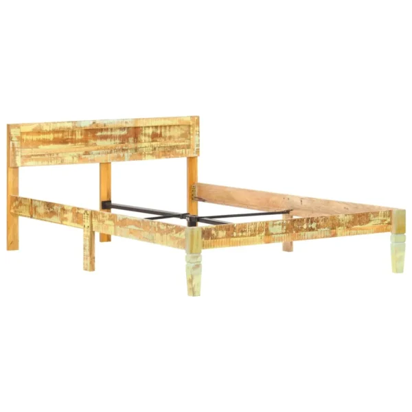  Bed Frame Reclaimed wood color Solid reclaimed wood, Steel - Image 9