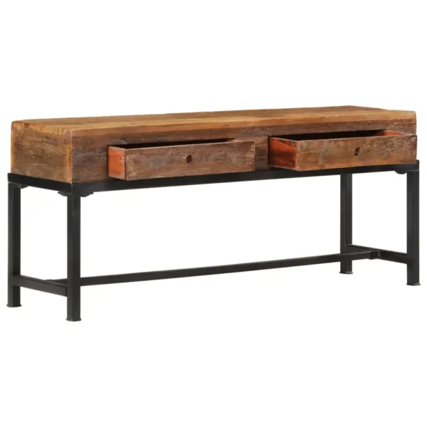 TV Cabinet Brown Solid reclaimed wood and iron TV Cabinet - Image 2