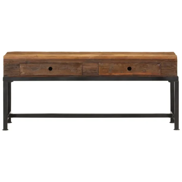 TV Cabinet Brown Solid reclaimed wood and iron TV Cabinet - Image 3