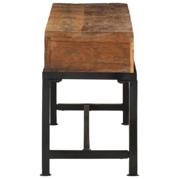 TV Cabinet Brown Solid reclaimed wood and iron TV Cabinet - Image 4