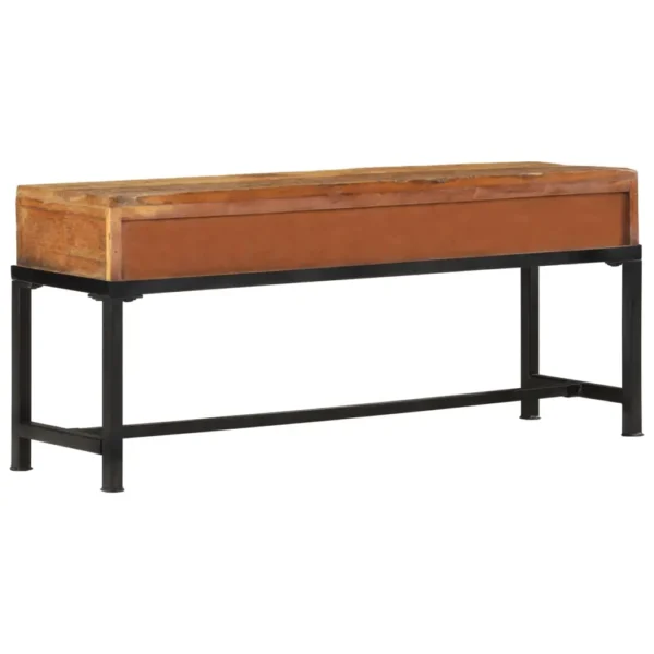 TV Cabinet Brown Solid reclaimed wood and iron TV Cabinet - Image 5