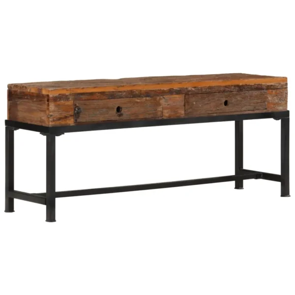 TV Cabinet Brown Solid reclaimed wood and iron TV Cabinet - Image 10