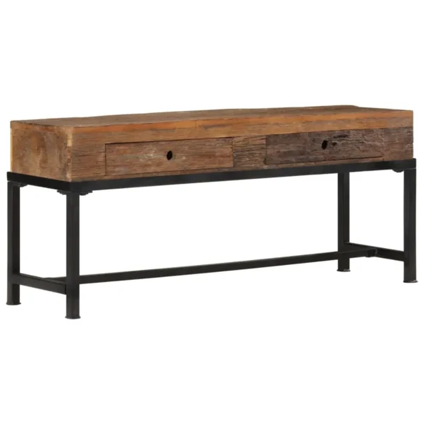 TV Cabinet Brown Solid reclaimed wood and iron TV Cabinet - Image 11