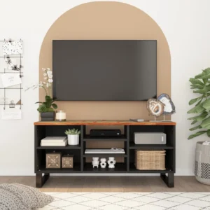  TV Cabinet Mixed Color Solid reclaimed wood, engineered wood, iron