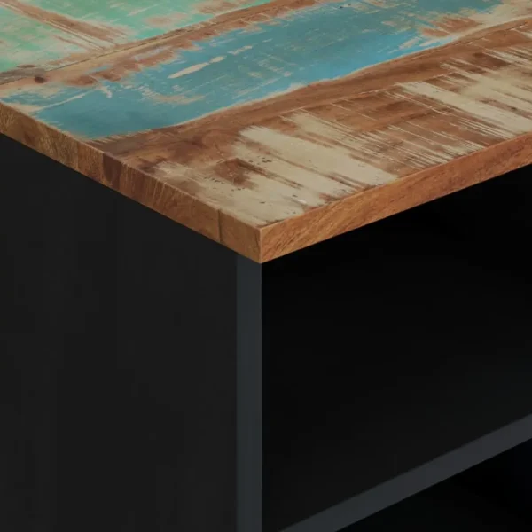  TV Cabinet Mixed Color Solid reclaimed wood, engineered wood, iron - Image 5