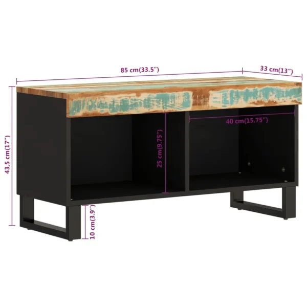 vidaXL TV Cabinet Varied Solid reclaimed wood, iron Medium TV Cabinet - Image 8