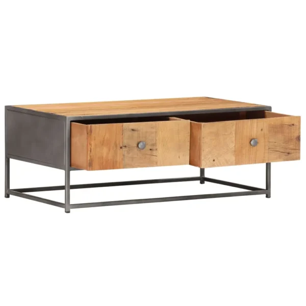 vidaXL Coffee Table Brown Solid reclaimed wood, Powder-coated steel - Image 2