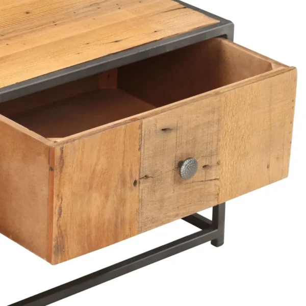 vidaXL Coffee Table Brown Solid reclaimed wood, Powder-coated steel - Image 4