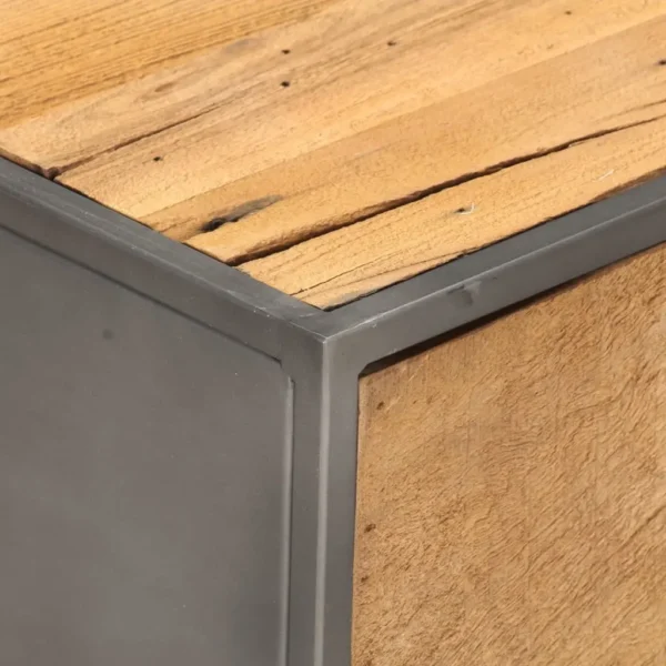 vidaXL Coffee Table Brown Solid reclaimed wood, Powder-coated steel - Image 6