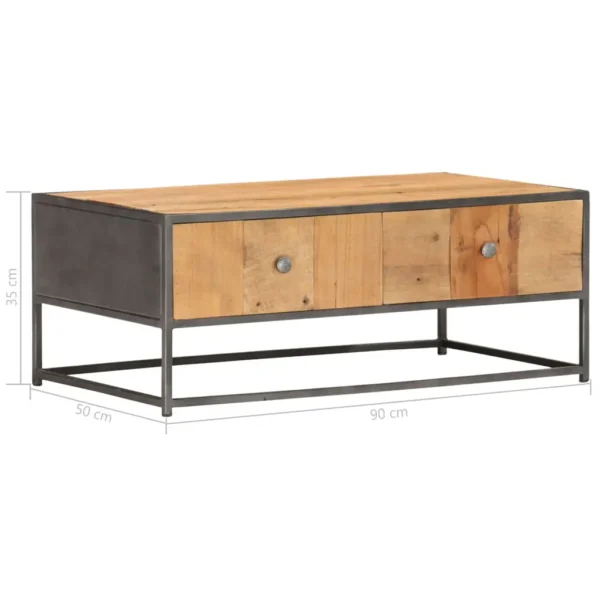 vidaXL Coffee Table Brown Solid reclaimed wood, Powder-coated steel - Image 7