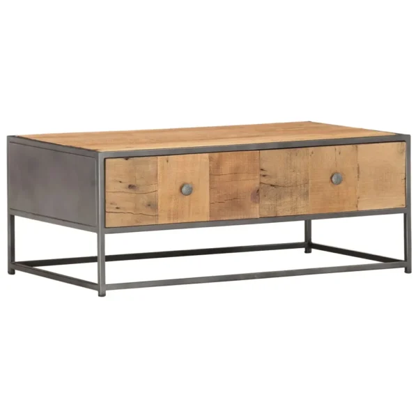 vidaXL Coffee Table Brown Solid reclaimed wood, Powder-coated steel - Image 8