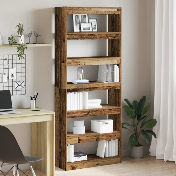 Book Cabinet/Room Divider Reclaimed Wood 31.5x11.8x78 in