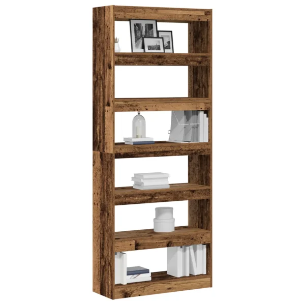Book Cabinet/Room Divider Reclaimed Wood 31.5x11.8x78 in - Image 3