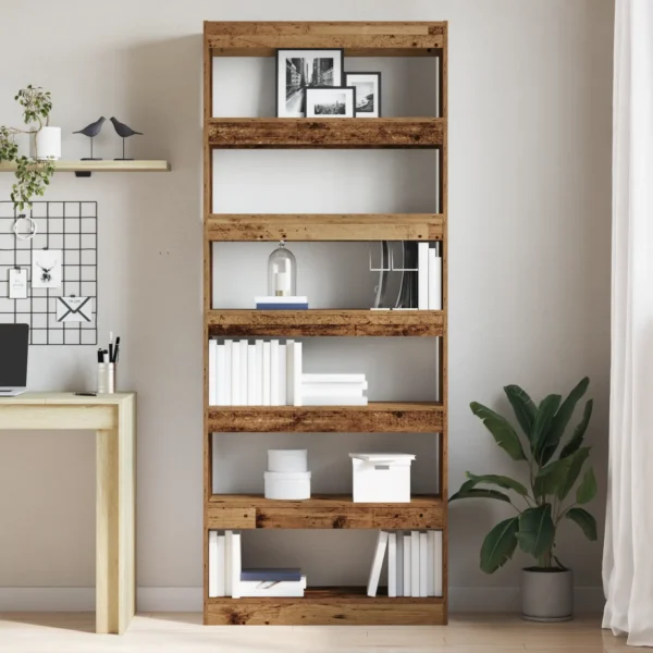 Book Cabinet/Room Divider Reclaimed Wood 31.5x11.8x78 in - Image 4