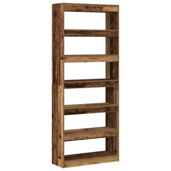 Book Cabinet/Room Divider Reclaimed Wood 31.5x11.8x78 in - Image 7