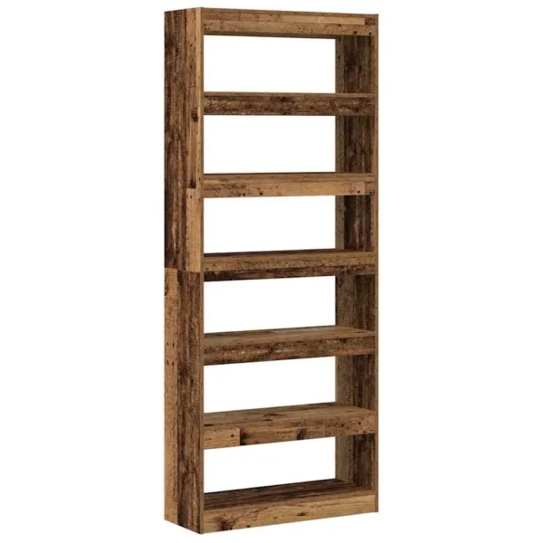 Book Cabinet/Room Divider Reclaimed Wood 31.5x11.8x78 in - Image 10