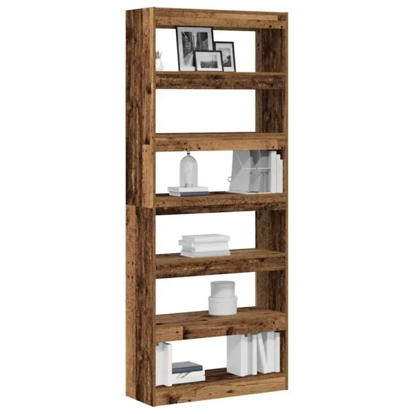 Book Cabinet/Room Divider Reclaimed Wood 31.5x11.8x78 in - Image 12