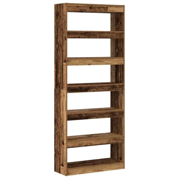 Book Cabinet/Room Divider Reclaimed Wood 31.5x11.8x78 in - Image 16